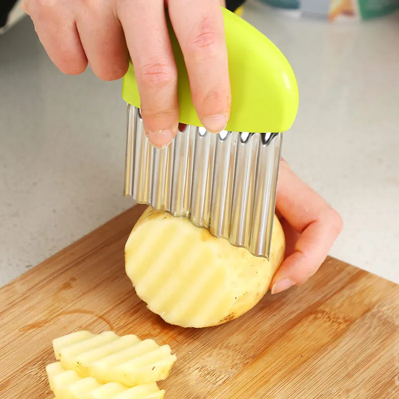 Onion Potato Slicer Cutter Wrinkled French Fries Salad Corrugated Cutting Chopped Potato Slices Knife Kitchen Gadgets