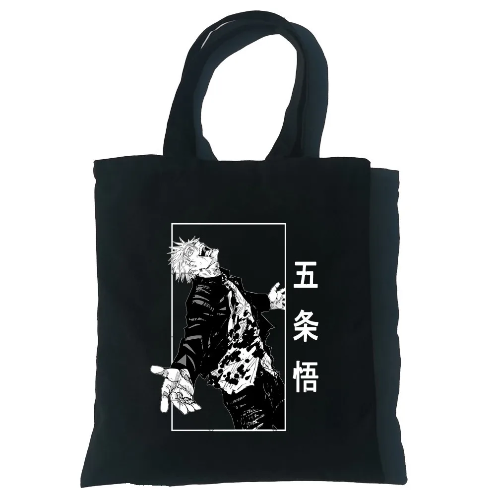 Jujutsu Kaisen Japanese Anime Canvas Bag Casual Harajuku Women Bag Large Capacity Vintage Shopper Bag Punk Women Shoulder Bags