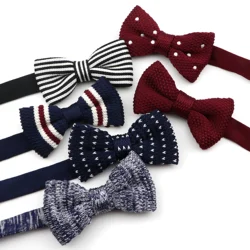 Fashion Single Deck Children Solid Color Bowknot Lovely Knit Bowtie Adjustable  Neckwear Designer Knitting Kid Butterfly Bow Tie