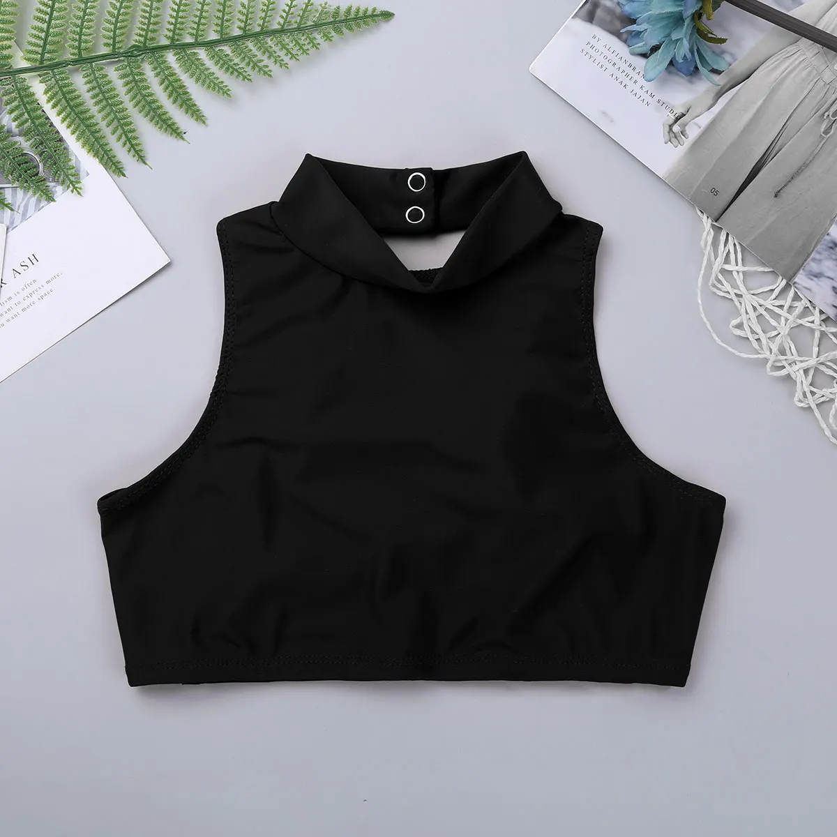 Kinder Mädchen Tanzen Ballett Crop Top Ärmel Criss Cross Zurück Tanks Bh Tops für Ballett Dance Bühne Leistung Workout Sport