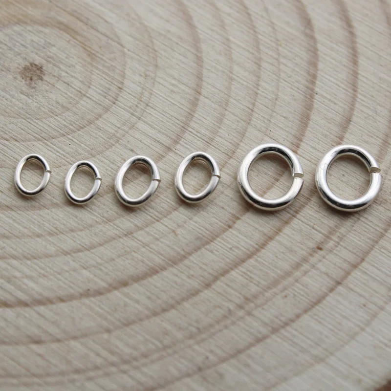 Pure 925 Sterling Silver Oval Open Single Loops Jump Rings & Split Ring for Necklace Bracelet Connector Jewelry Making Findings