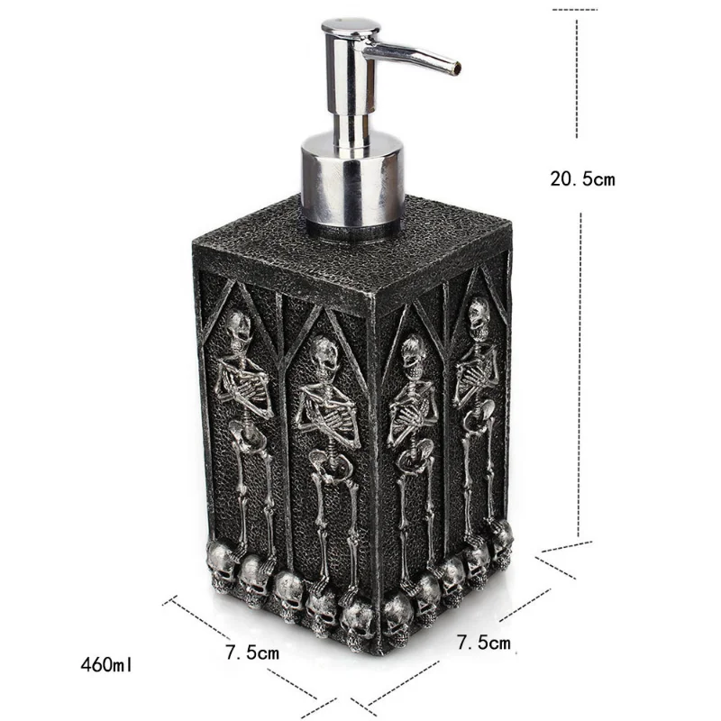 460ML Skull Refillable Hand Liquid Soap Dispenser Lotion Bottle Sanitizer Container For Kitchen Bathroom Halloween Decoration