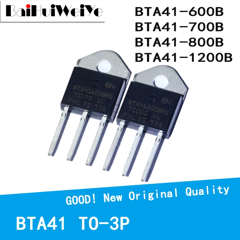 5PCS/LOT BTA41-600B BTA41-700B BTA41-800B BTA41-1200B BTA41 High Power Bidirectional Thyristor TO-3P New Good Quality Chipset