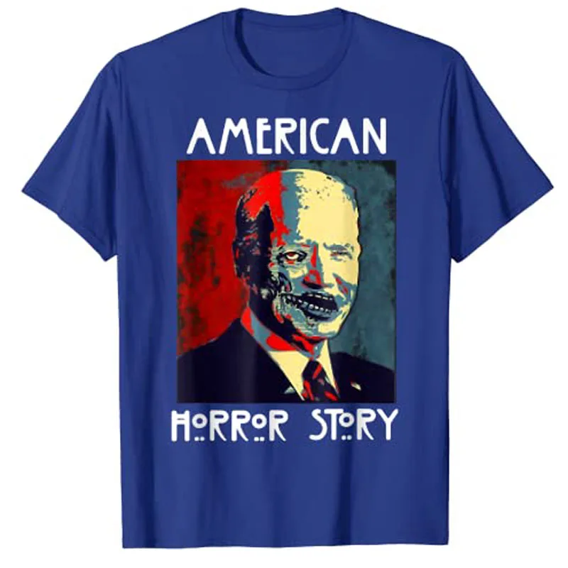 Biden Horror American Zombie Story Halloween Retro Vintage T-Shirt Harajuku Women Clothing Oversized Graphic Tee