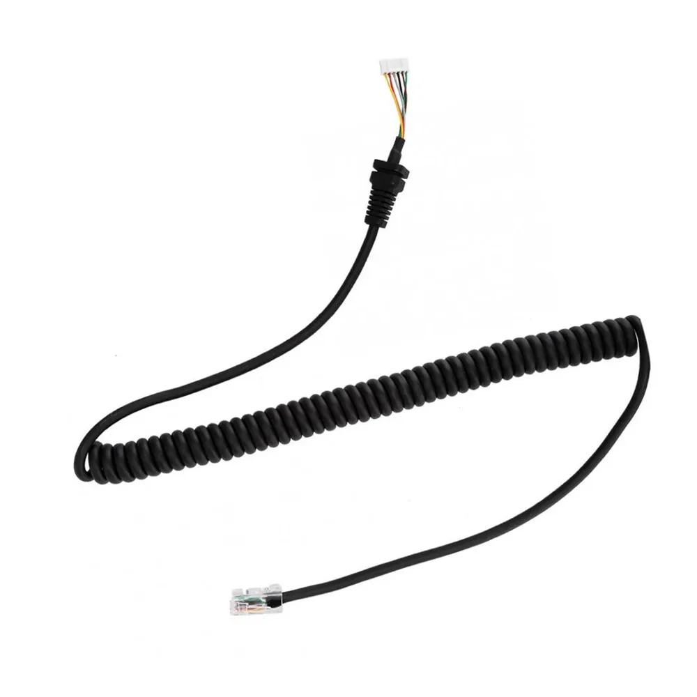 Car Hand Speaker Microphone Replacement Mic Cables Cord Wire For YAESU MH-48A For Car Radio Talkie Walkie Telephone Spring Line