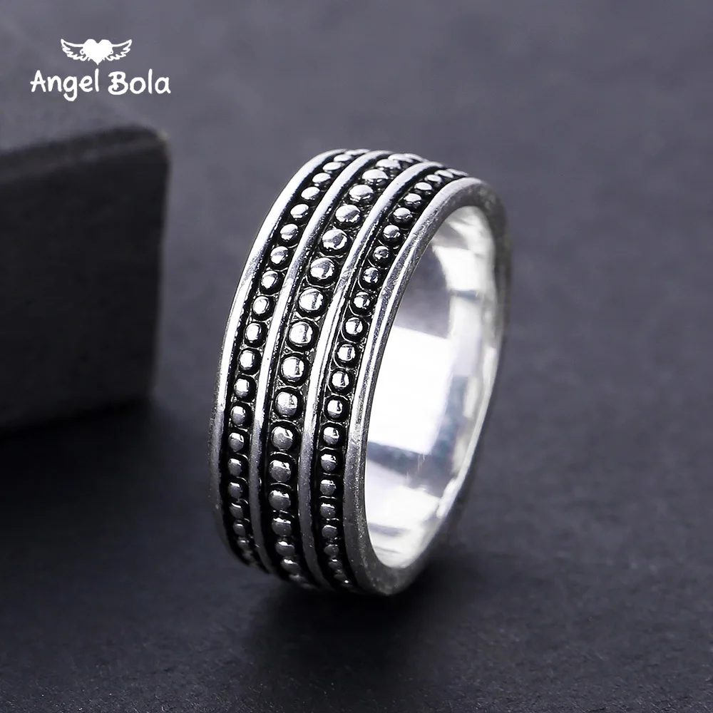 2020 Trendy Vintage Buddha Rings for Women Ancient Silver color Point Rings Men Cool Rock Punk Antique Ring Jewelry