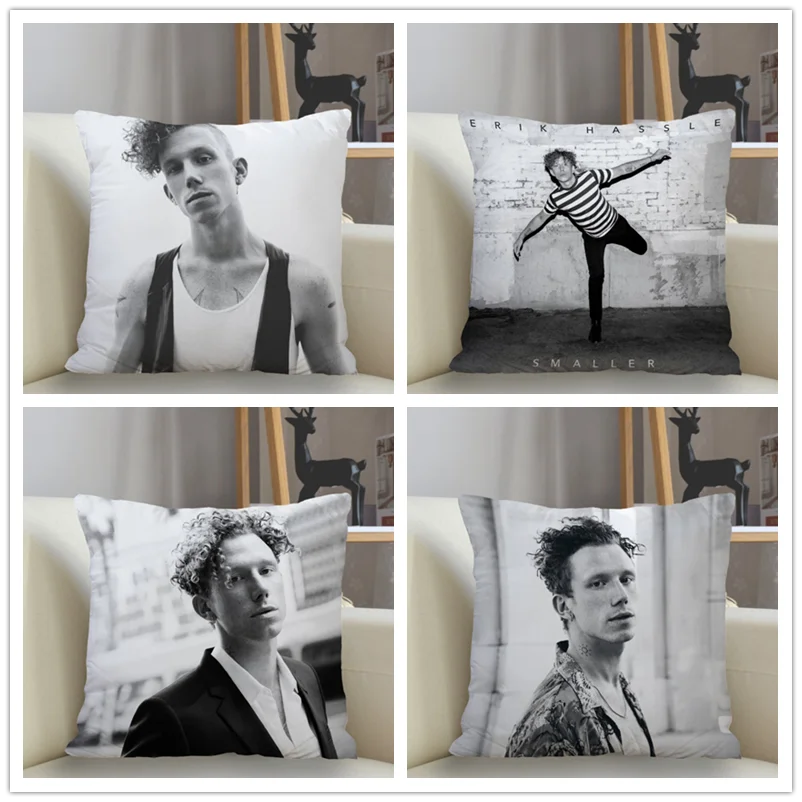 Musife Custom Erik Hassle Pillowcase Home Decoration 45*45cm Zipper Square Pillowcase Throw Pillow Cover Drop Shipping