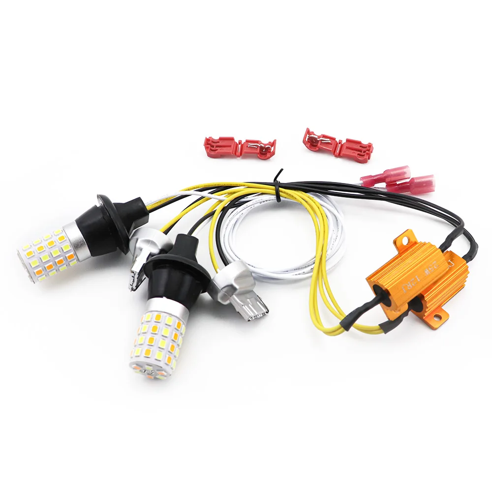 drl turn Light py21w p21w canbus 1156 ba15s Led Car Light Dual Color Switchback 1056 BAU15S Lamp Bulb Running