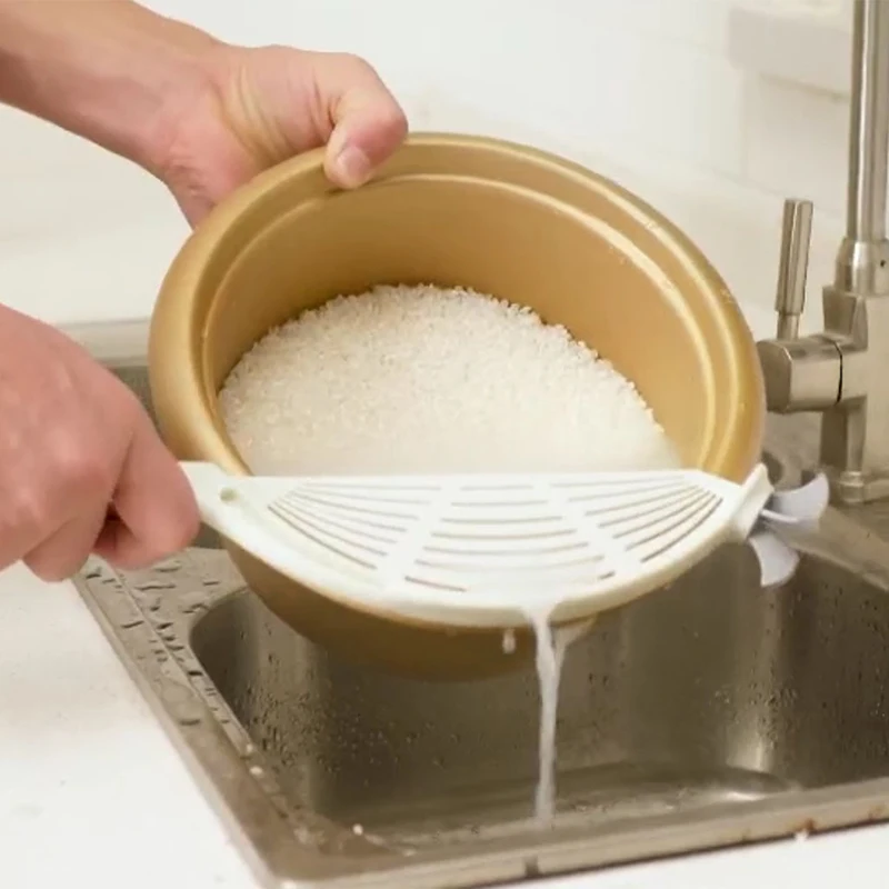 Cuchara de arroz para cocinar multifunción con orificio para colgar, escurridor de limpieza, herramientas de cocina prácticas, accesorios de cocina