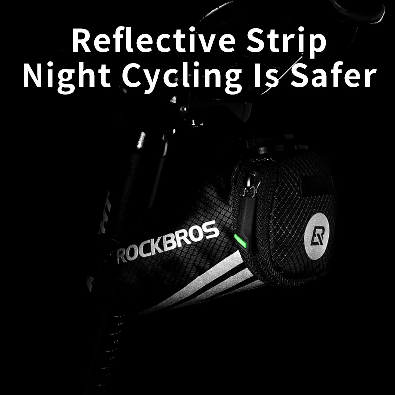 ROCKBROS Bicycle Bag Cycling Portable Nylon Mini Tail Pocket Small Reflective Seat Saddle Rear Package MTB Road Bike Accessories