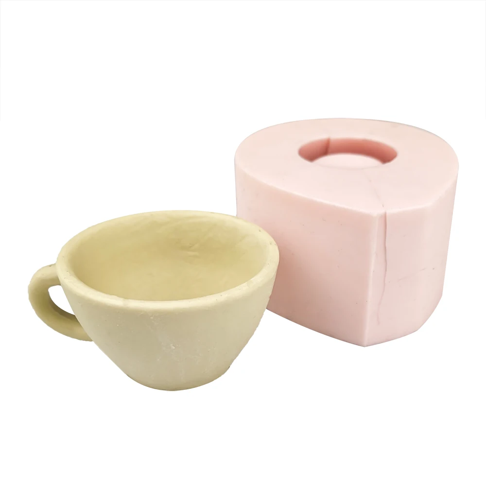 QT0329 PRZY Silicone Wedding Birthday Candle Mold 3D Cup Moulds Afternoon Tea Cup Soap Molds Clay Resin Moulds