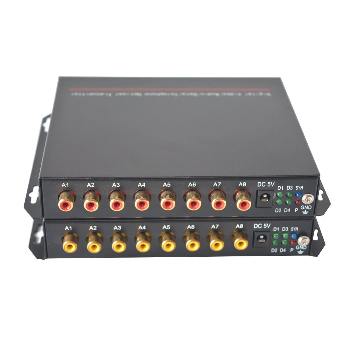 

8 Audio Extender Over Fiber Optic, Audio RCA to Fiber SC SM MM For Broadcast System Audio Intercom Monitoring, 1 TX and 1 RX