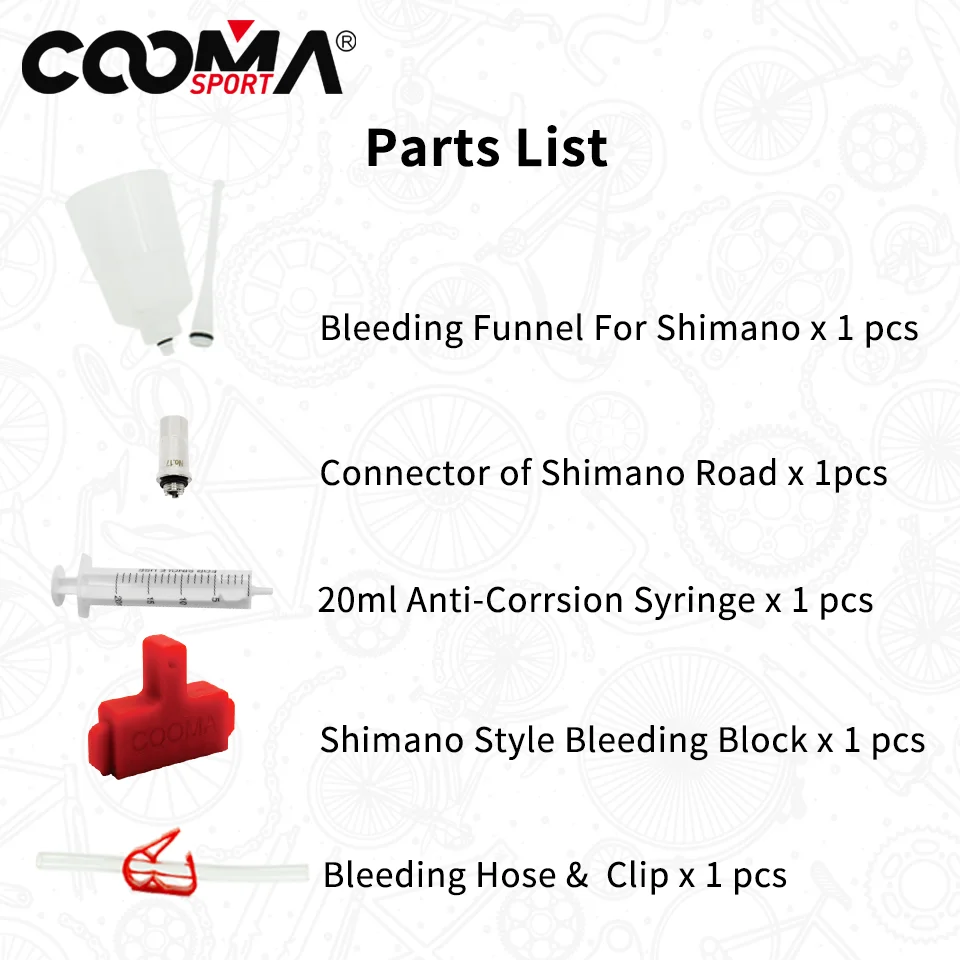 Bicycle Hydraulic Brake Bleed Kit for SHIMANO Magura Txktro System, Mineral Oil Brake, Funnel Set Basic Kit V0.5 V0.85