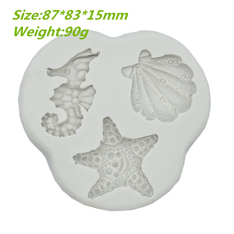 Cute Hippocampus Shell Silicone Mold Kitchen Resin Baking Tool DIY Cake Pastry Fondant Moulds Chocolate Dessert Lace Decoration