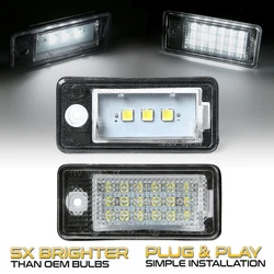 2Pcs Error Free LED License Number Plate Light Lamps For Audi A6 C6 RS6 A4 B6 B7 S4 RS4 A3 8P Q7 4L A5 8F A8 D4 S8