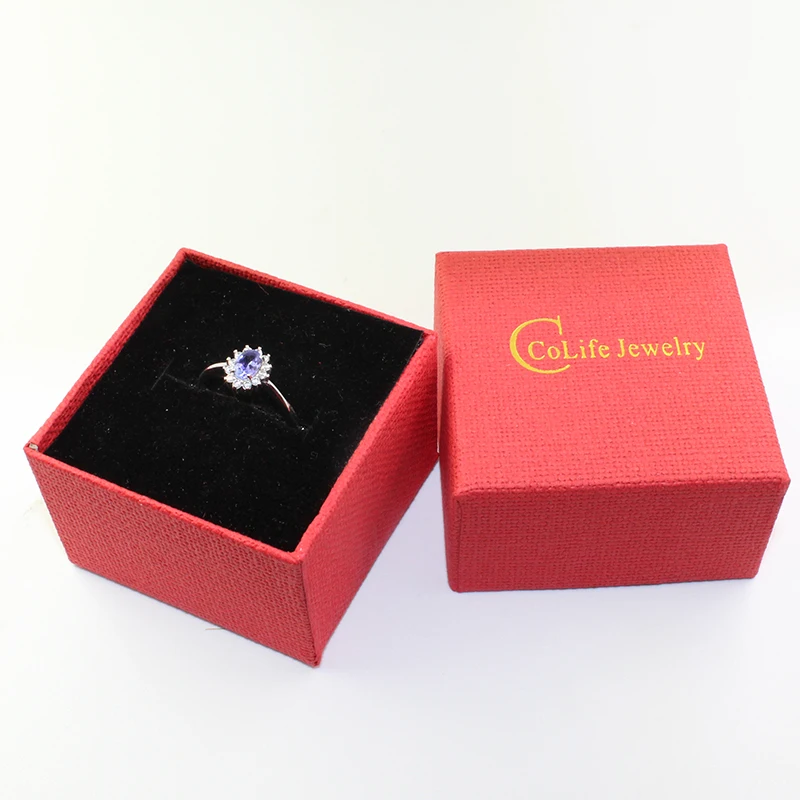 Kate Princess Same Style Engagement Ring 0.5ct Natural Tanzanite Silver Ring 925 Sterling Silver Tanzanite Wedding Ring for Girl