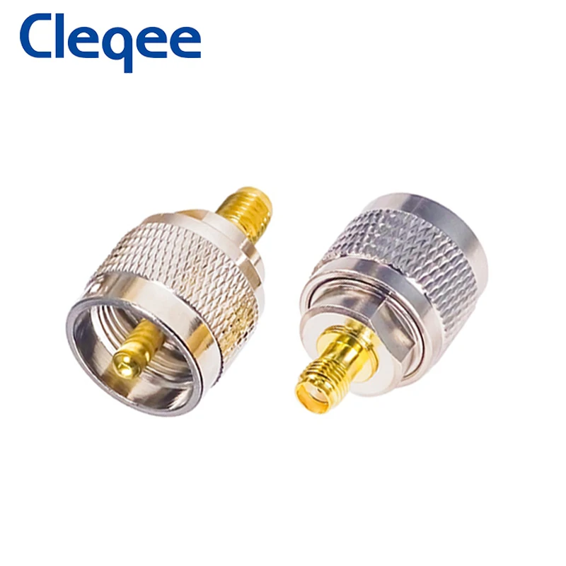Cleqee 1 قطعة SMA أنثى إلى UHF PL259 ذكر PL259 موصل RF اقناع محوري محول