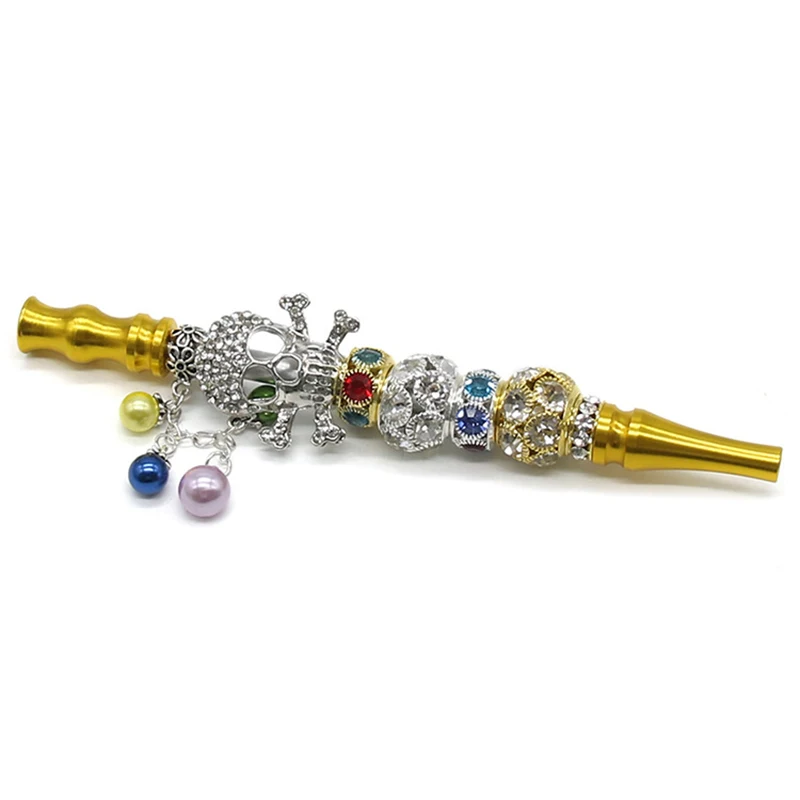 155MM Plus Size Animal Inlaid Jewelry Hookah Metal Shisha Mouth Tips Sheesha Chicha Narguile Hose Wholesale Available