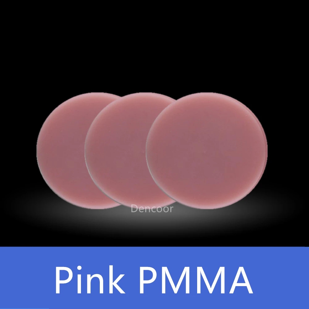 5 Pieces 9818mm PMMA Monolayer Disc CAD CAM Gingival Pink Disk Dental Temporary Crown And Bridge