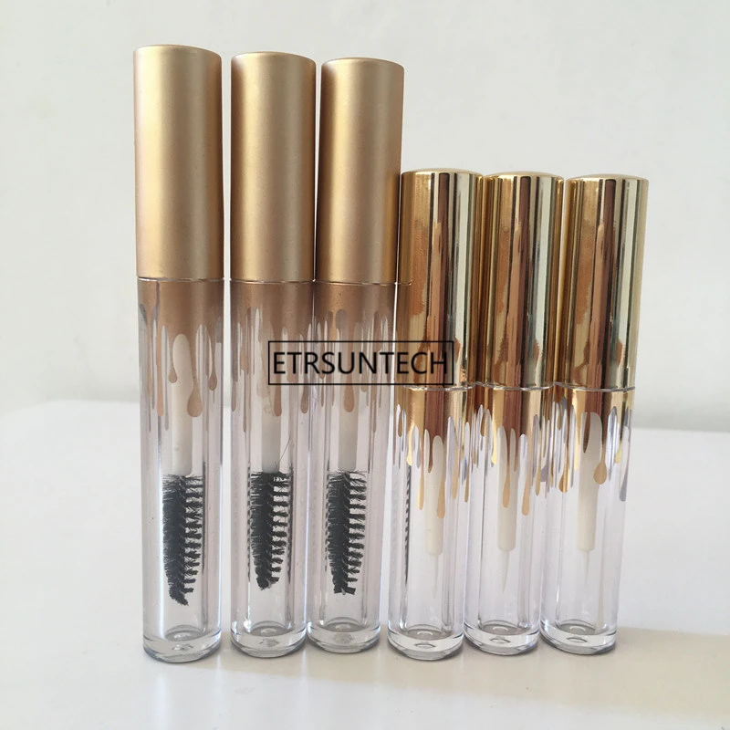 100pcs 2.5ml 3.5ml Cosmetic Clear Mascara Tube with Gold Cap, DIY Empty Beauty Makeup Eyeliner Refillable Containers F3456