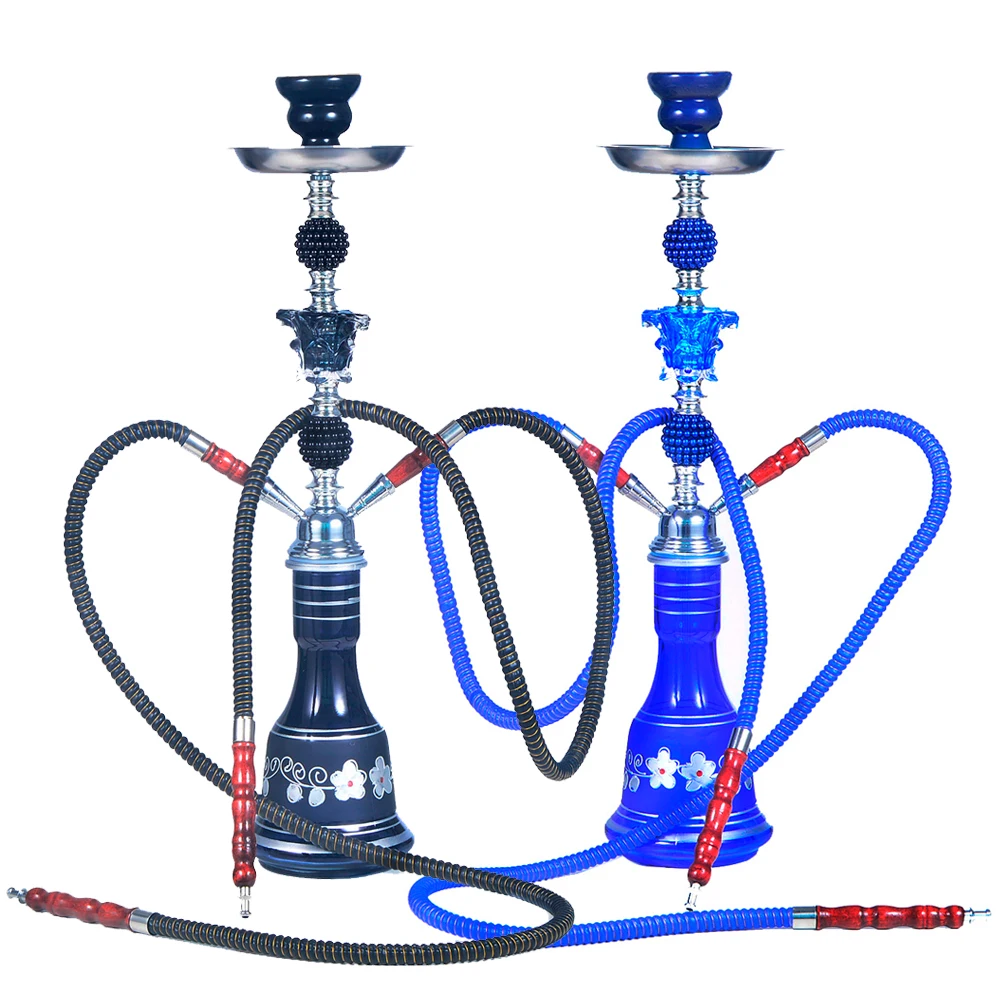 

DEJAYA Glass Hookah Narguile Completo Shisha Pipe Double Hose Nargile Accessories Tulip Decoration