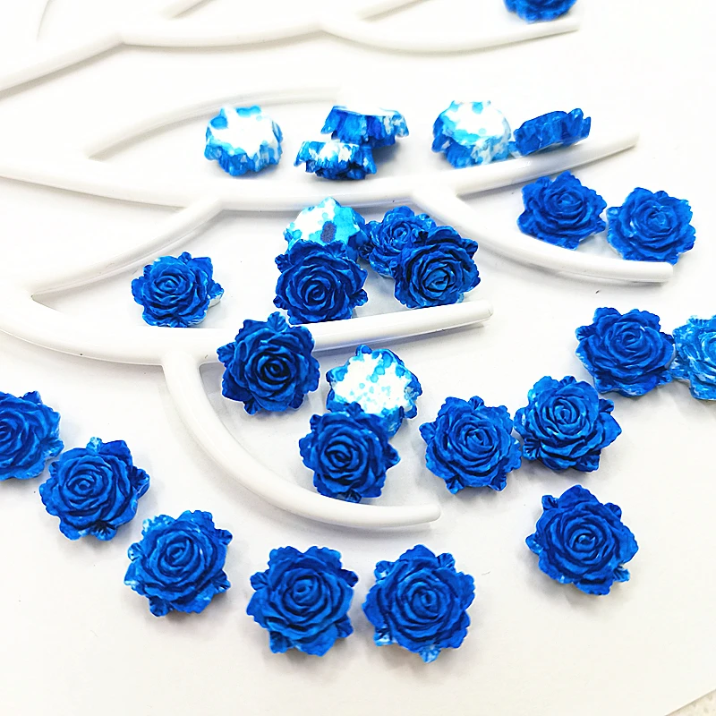 100Pcs 14mm rose Resin Flowers Decoration Crafts Flatback Cabochon For Scrapbooking Diy Accessories
