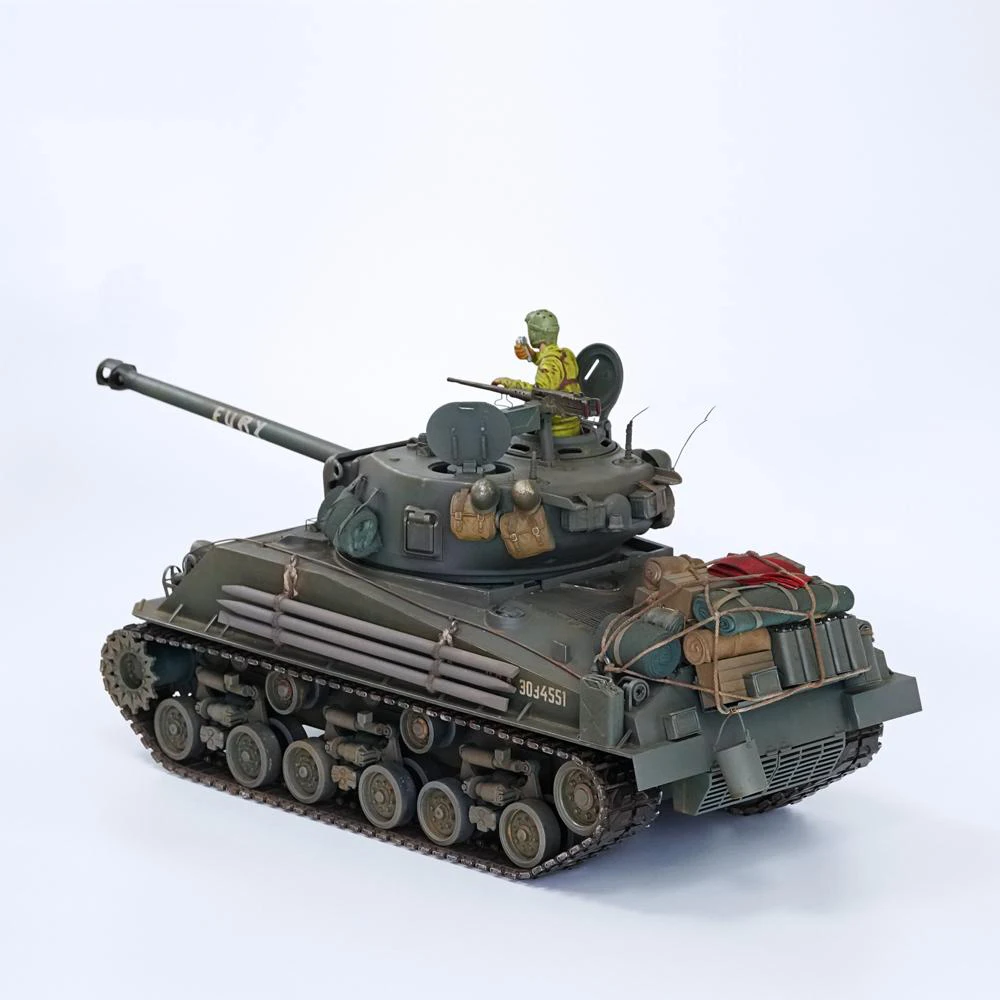 1/16 FURY Shermann M4A3E8 Heavy Hand-Made Tank  2.4G RC RTR WW2 Military Army Model Panzer Remote Control Easy Eight Brad Pitt