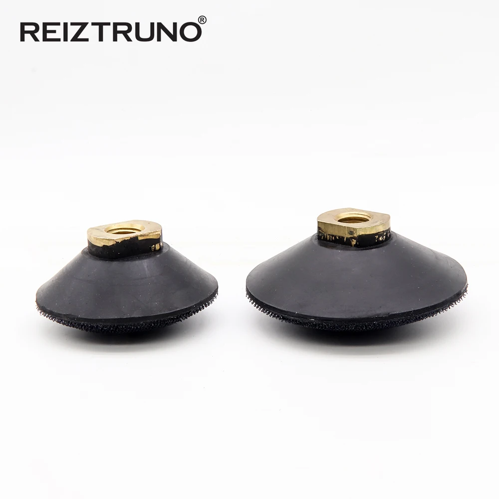 1 pezzo Reiztruno 3 "/4" cuscinetti posteriori in gomma convessa con filetto in rame M14 o 5/8 "-11 per tamponi per lucidatura a diamante convesso, nastro in Velcro