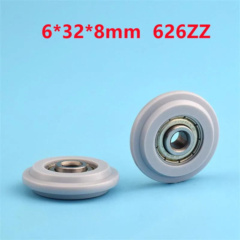 

20pcs/100pcs 6*32*8mm POM Plastic Coating Cam Roller Groove Track Sliding Door 626ZZ Bearing Guide Wheel Wear Resisting