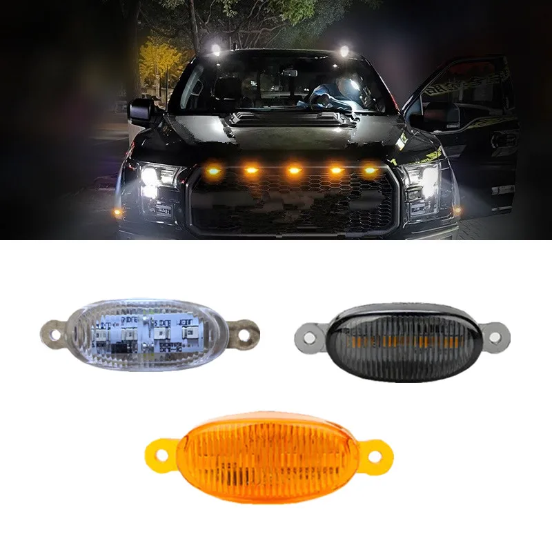 12V Car Grille Light Head LED Little yellow light Daytime running light for land cruiser prado 2016 2017 2018 2019 sticker 150