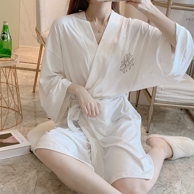

Bathrobe women long cotton absorbent fast dry spring and summer plus code beauty salon all cotton hotel swimming women's