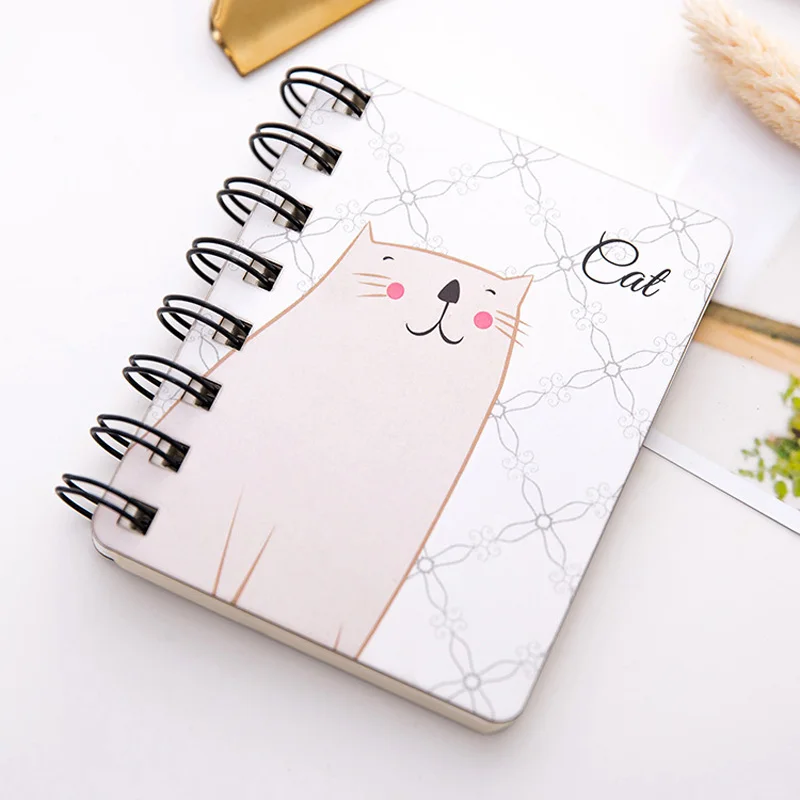 1pcs New Cartoon Portable Mini Coil Notepad Hard Cover Cute Animal notebook memo Time Organizer student School Supplies Kid Gift