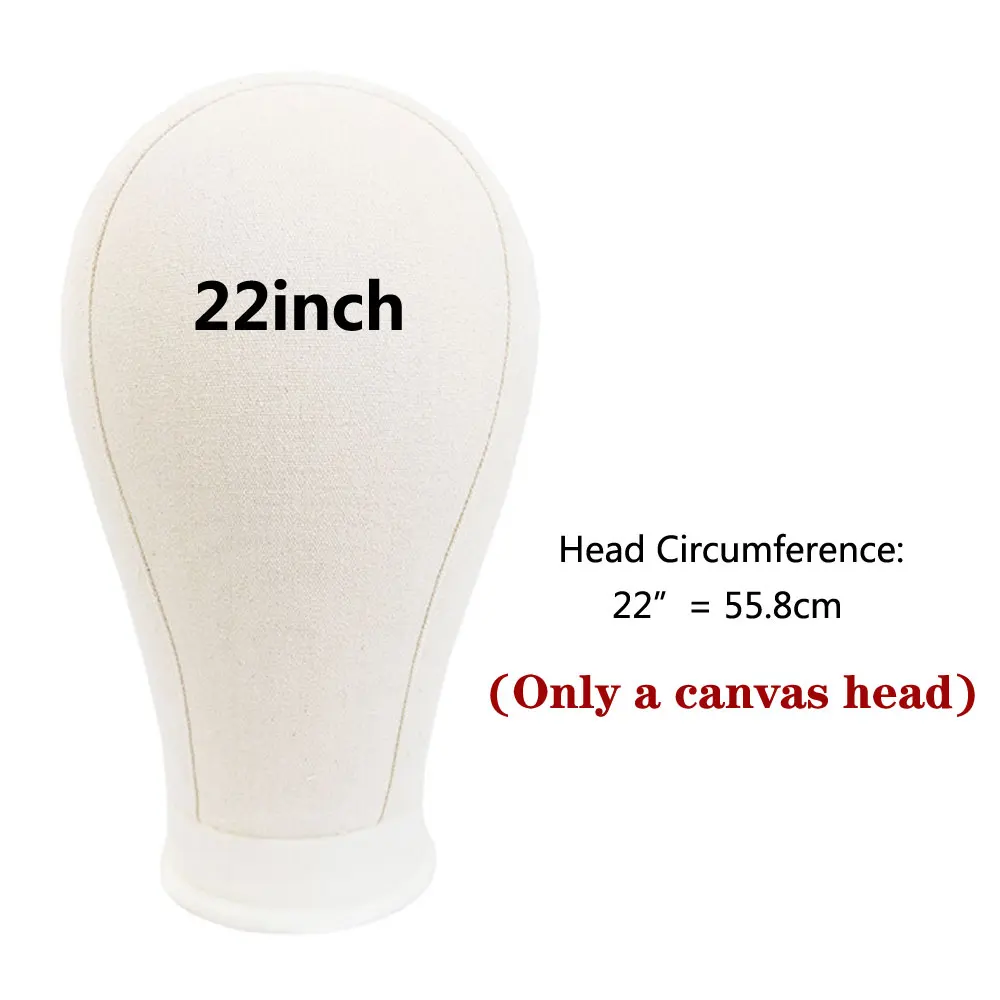 Canvas Pruik Hoofd Pruik Stand 21-24 inch Mannequin Hoofd voor Hairstyling Weergave Maken Pruik Stand Met Hoofd pruik Ondersteunt Houder