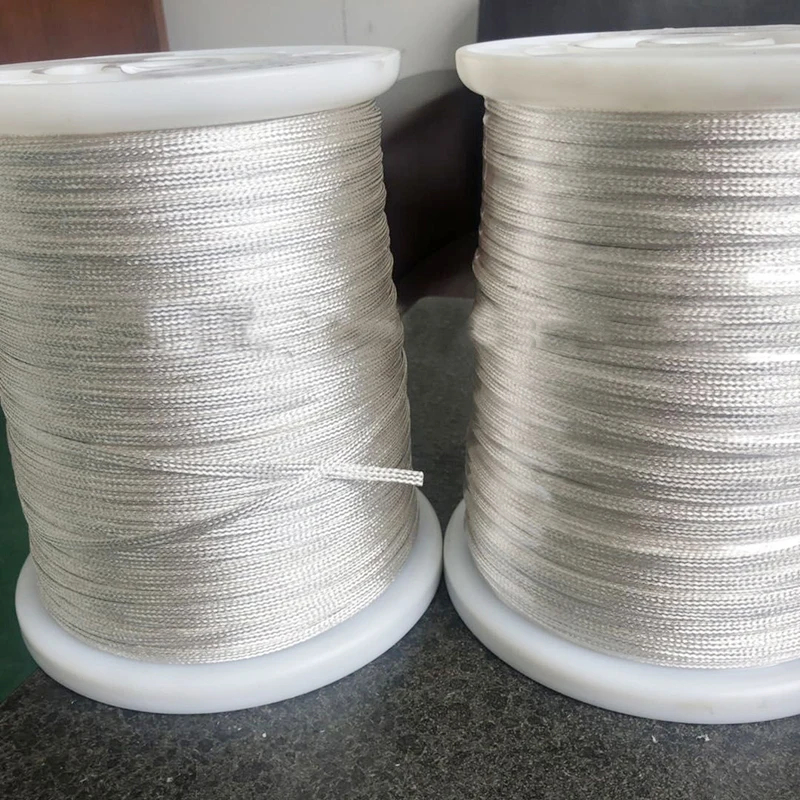 10M Encrypted Silver plated cable sleeve braided 4-8mm silver Snakeskin mesh Wire preservative Protecting sleeve