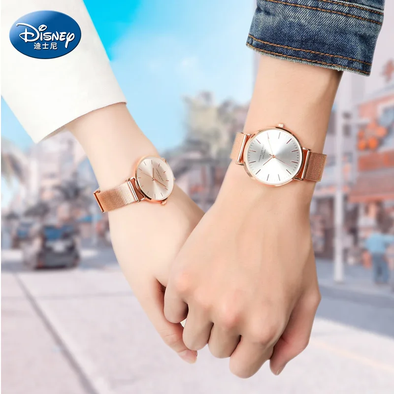 Disney Women Quartz Watches Simple Minimalist Steel Mesh Band Wristwatches Lady Female Montre Femme Reloj Mujer Watches MK-13010