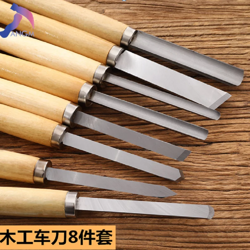 

8PCS Woodworking Lathe Turning Tool Woodworking Manual Turning Tool Hand Held Woodworking Tool