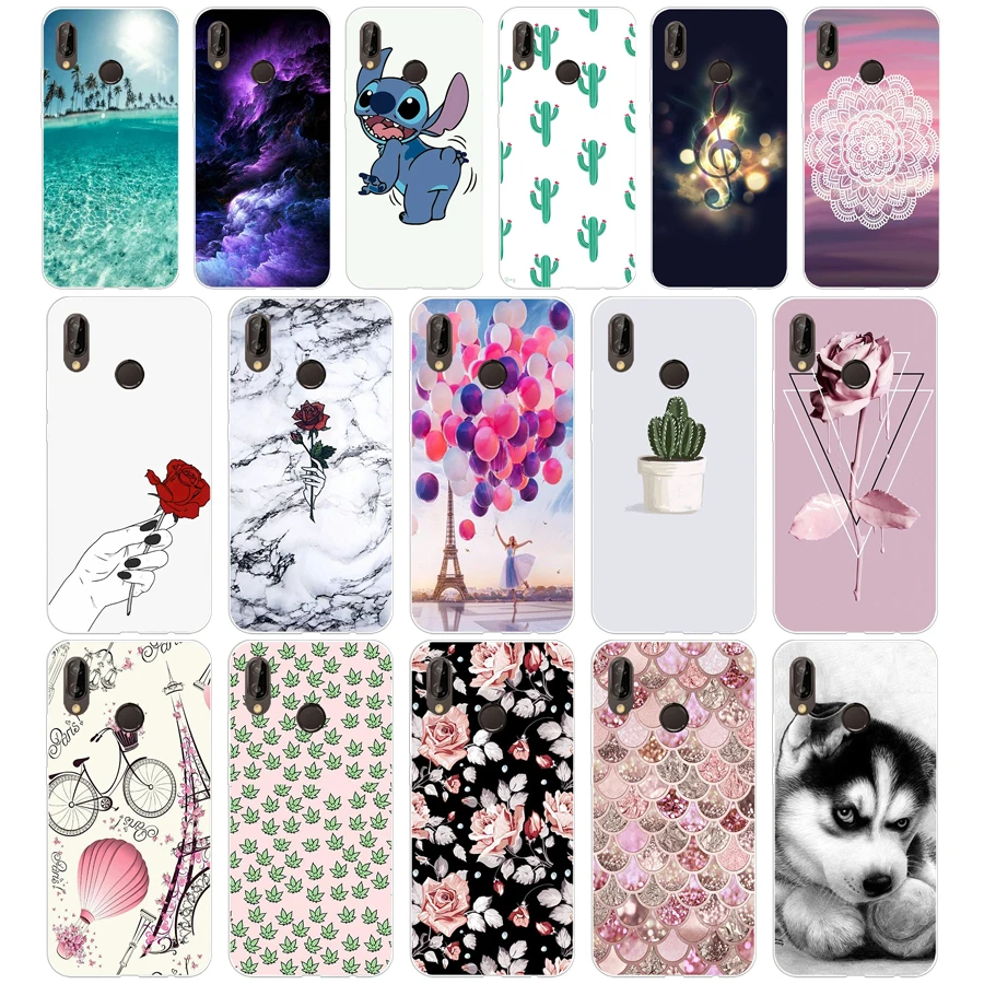 D Huawei P20Lite Case 5.84inch Huawei P20 Lite Soft Rubber TPU Silicone Back Phone Case For Huawei P30 Lite PRO Cover Bag Cases