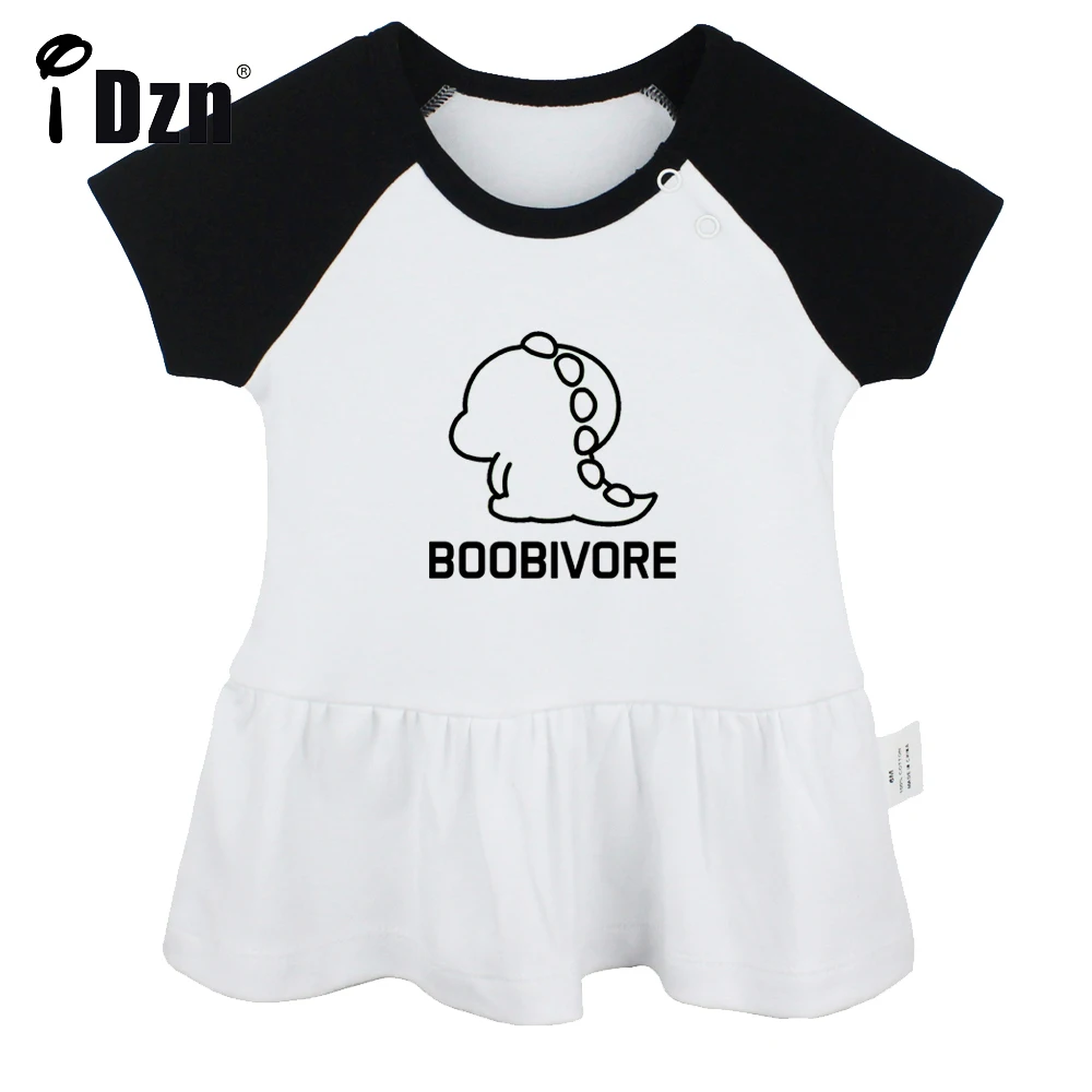 

iDzn Summer NEW Boobivore Little Dinosaur Baby Girls Cute Short Sleeve Dress Infant Pleated Dress Soft Cotton Dresses Clothes