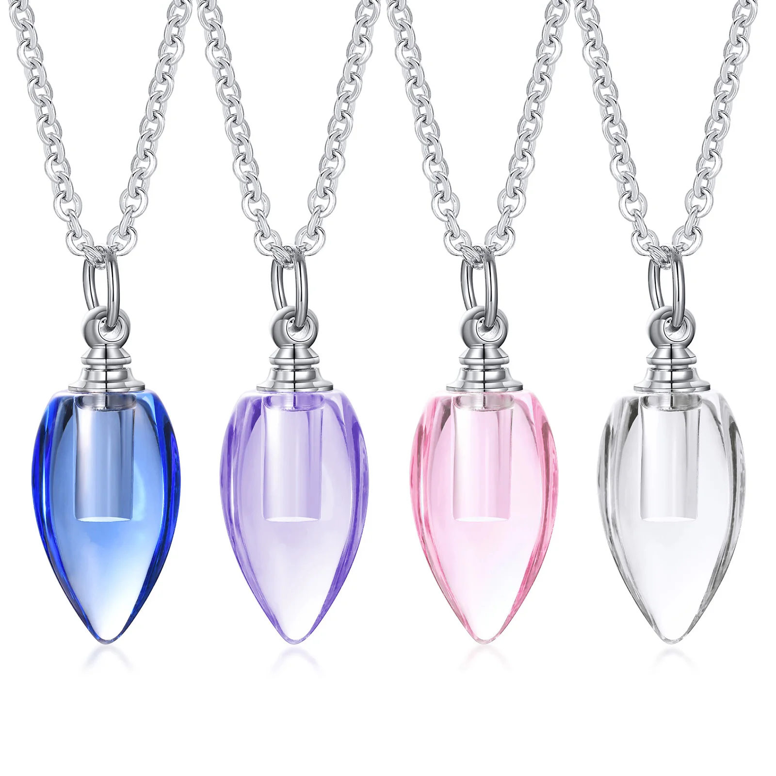 Teardrop Memorial Ashes Urn Necklaces for Women, Waterdrop Cremation Jewelry, Glass Keepsake Pendant Locket for Ashes