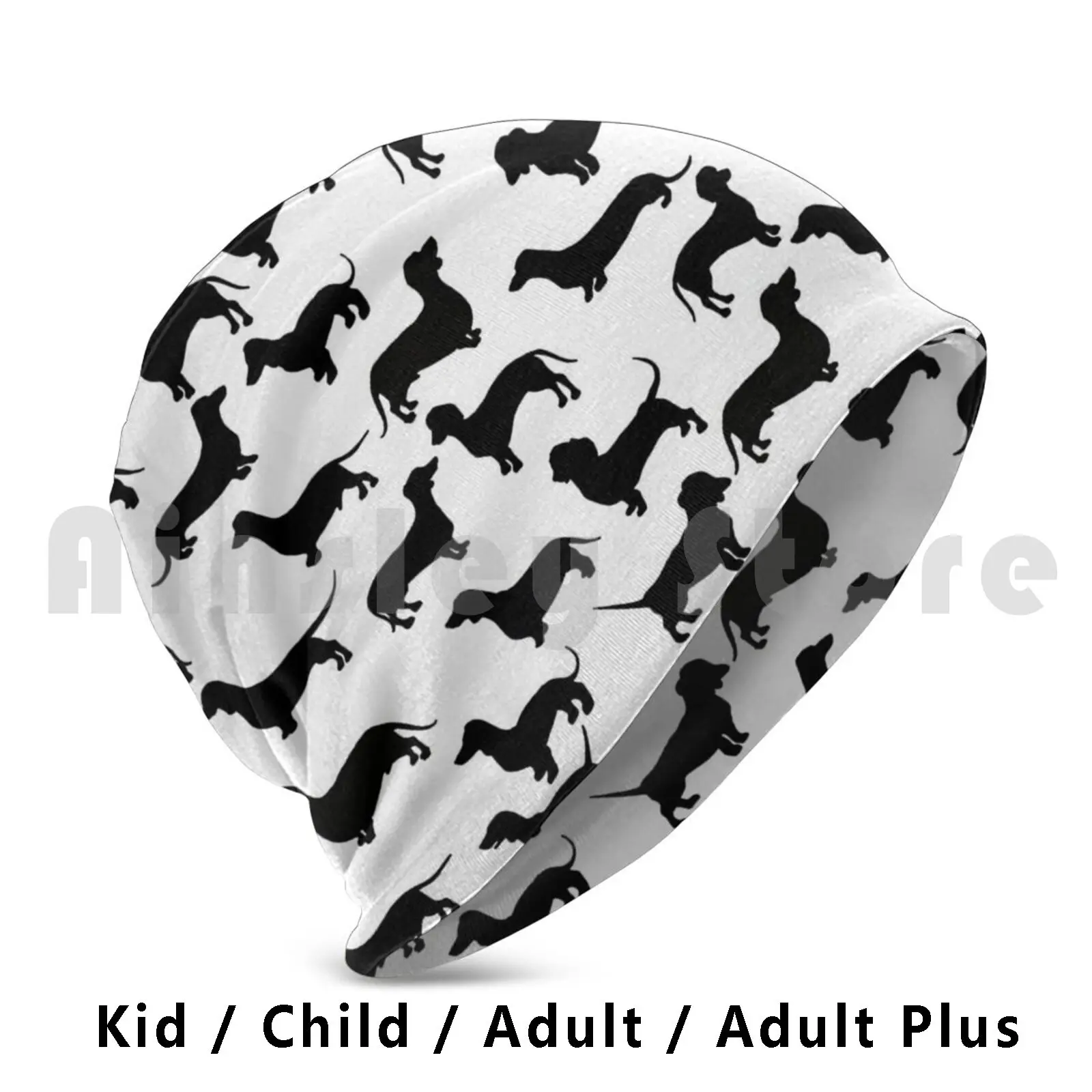 Dachsunds A Many! Beanie Hedging Cap DIY Print Cushion Dachshund Dog Puppy Wiener Hot Pet Animal Hound Black