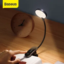 Baseus-minilámpara LED de mesa con Clip, recargable por USB, Flexible, para lectura nocturna, para libros, viajes y dormitorio