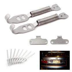 Sport Stainless Boot Bonnet Springs Clips Competition Hood Panel Race Rally Pair Lockrear bumpers, trunk  lids Spring Pin Kit