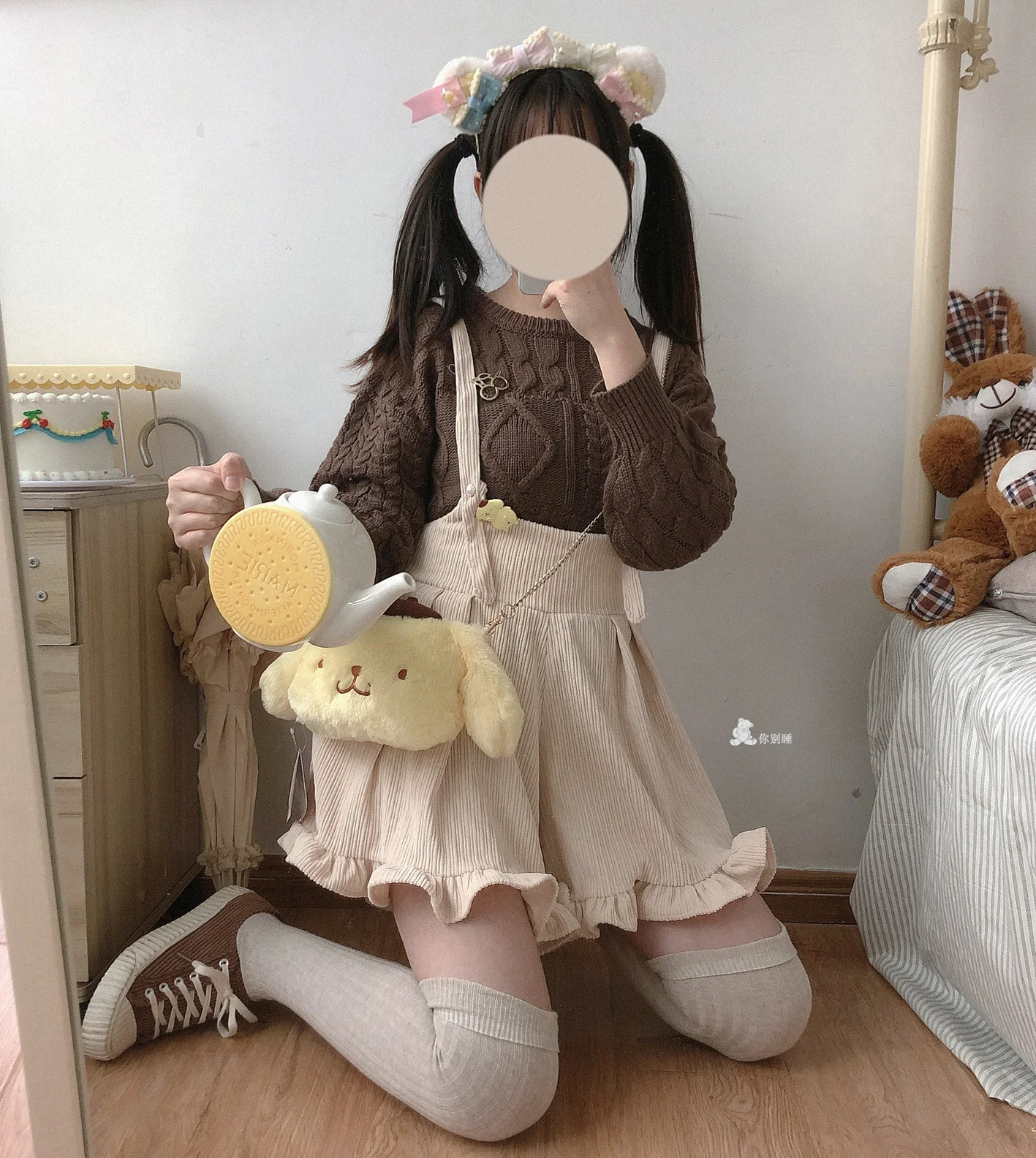 Japnaese Student Süße Mädchen Lolita Nette Bib Hosen Pilz Spitze Weichen Mädchen College Stil Täglichen Tuch Kawaii Mädchen Cosplay Cos loli