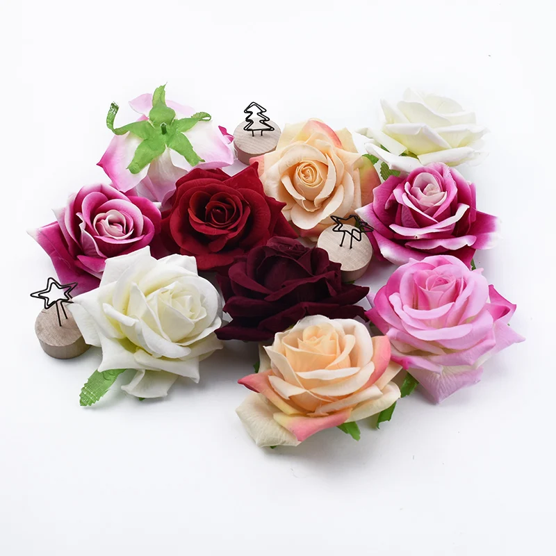 50/100 Pieces Silk roses Wedding Decorative Flowers Wreaths Diy Gifts Christmas Decorations for Home Artificial Flowers Cheap