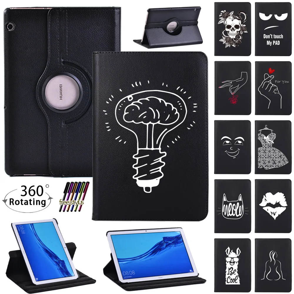 

360 Rotating Case for Huawei MediaPad T3 10 9.6"/MediaPad T5 10 10.1" Tablet Foldable Leather with Magnet Case