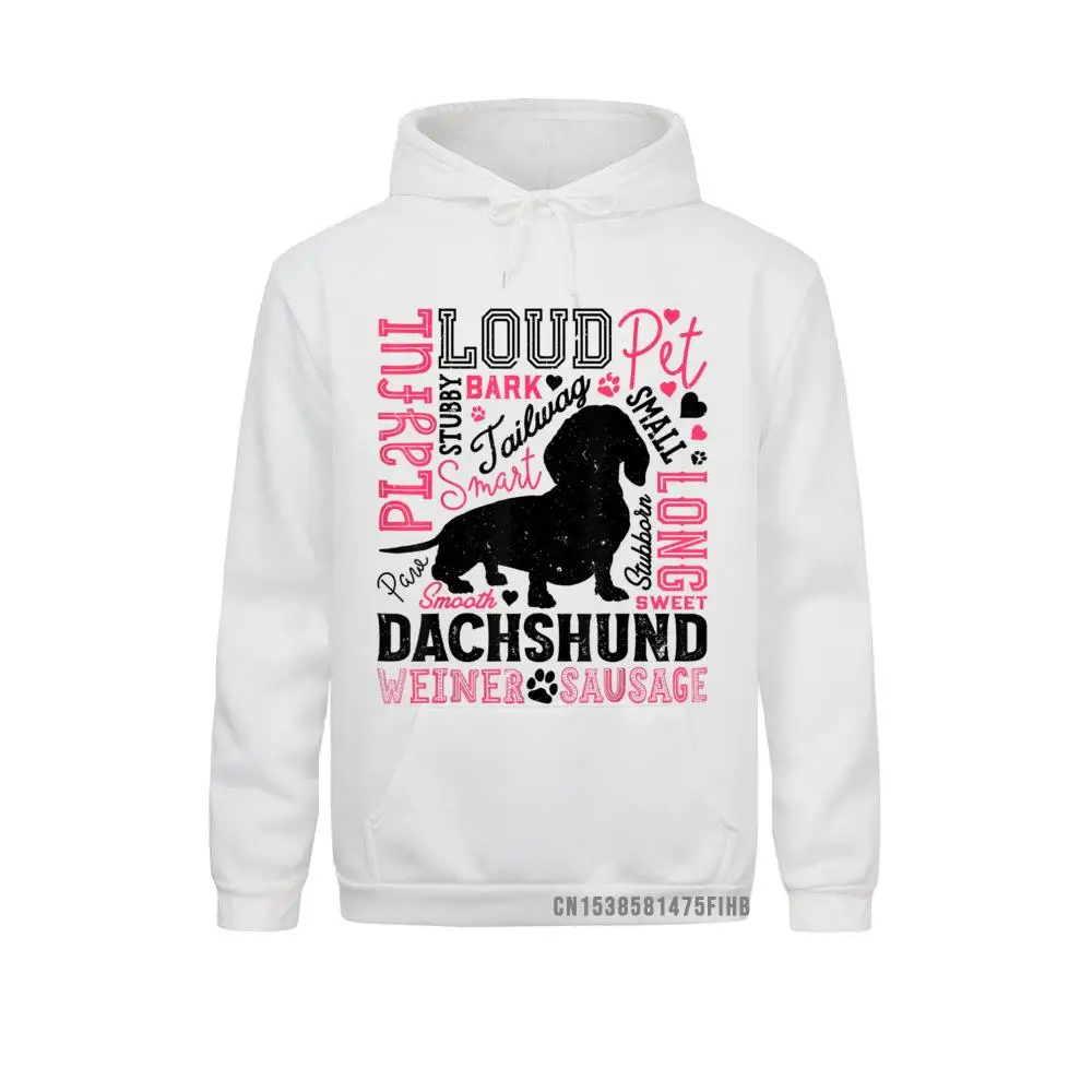 Dachshund Typography Funny Word Art Dog Lover Men Women Gift Hoodie Coupons Sweatshirts Men Hoodies Sportswears