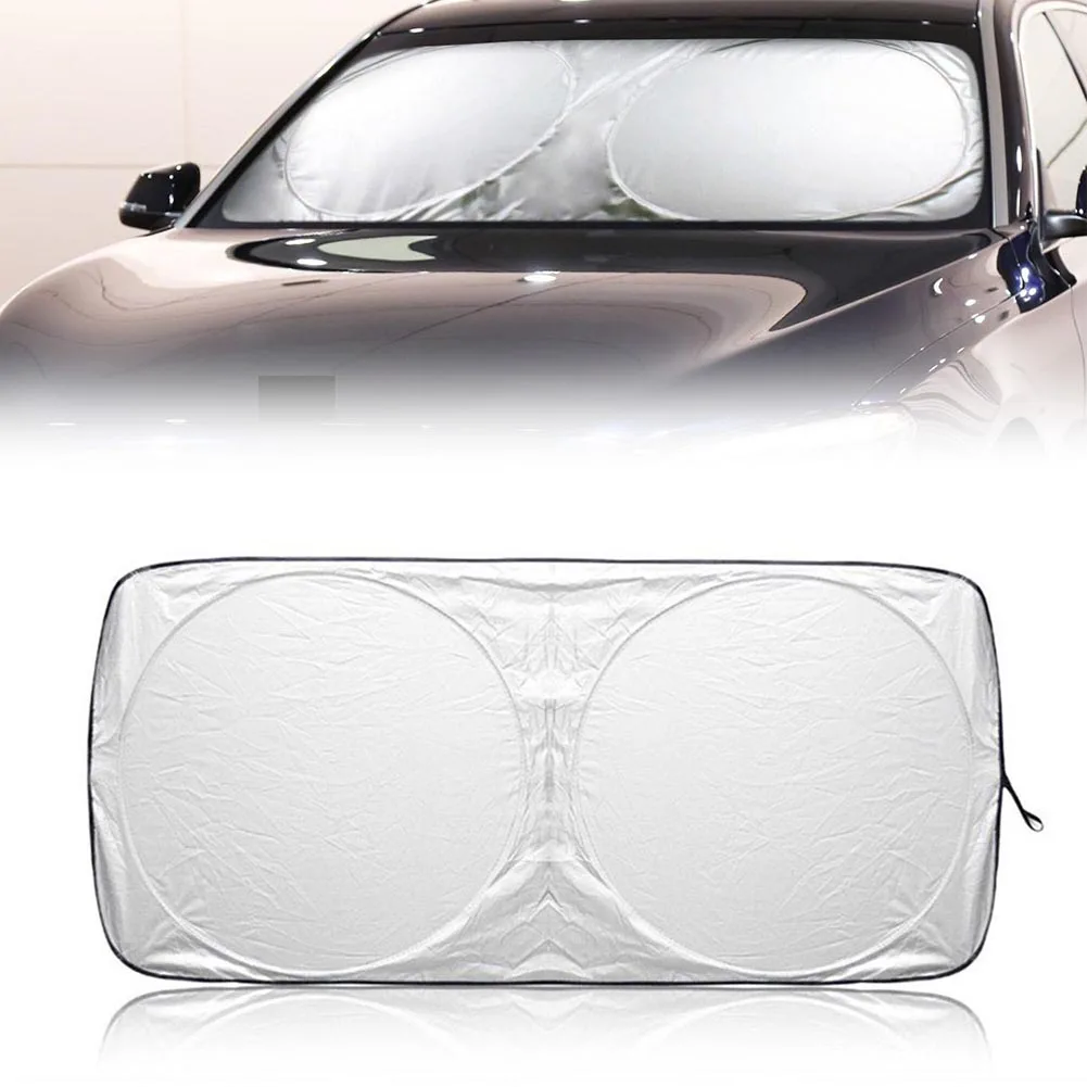 190*90cm Universal Folding Jumbo Front Car Window Sun Shade Auto Visor Windshield UV Block Cover Easy Pickup