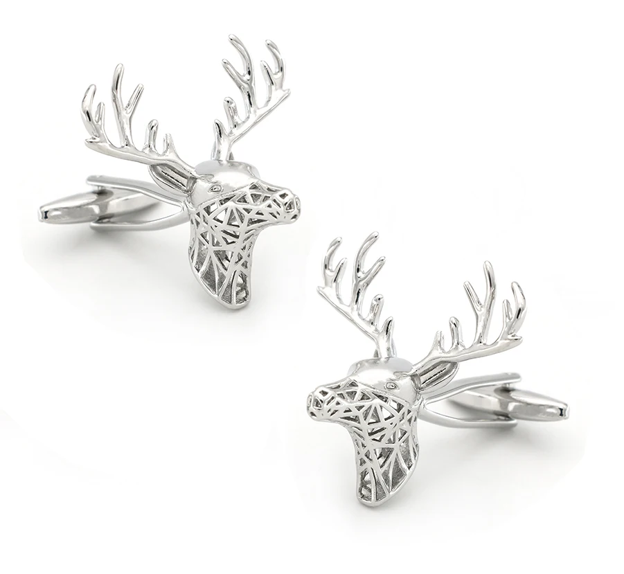 iGame Factory Supply Deer Cufflinks Silver Color Art Sika Design Quality Cuff Links Free Shipping