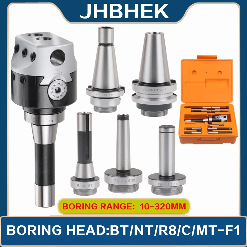 1set F1 2inch 50mm boring head+1pcs Morse hol1seder+9pcs 12mm boring bar F1-50mm Boring head for cnc lathe bored boring tool set