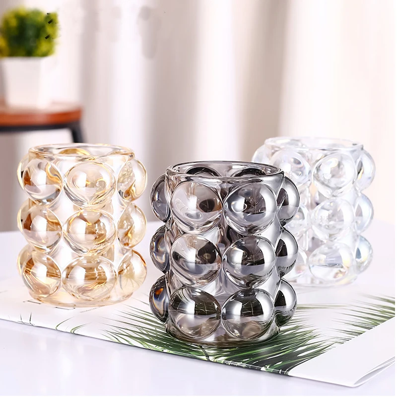 

Countertop Glass Makeup Brush Holder Transparent Crystal Ball Cosmetics Storage Box Eyebrow Pencil Organizer Bathroom Decoration